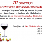 III CONCURSO MUNICIPAL DO VINHO COLONIAL