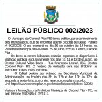 LEILÃO PÚBLICO 002/2023
