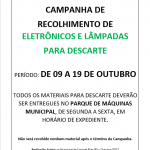 CAMPANHA DE RECOLHIMENTO DE ELETRÔNICOS E LÂMPADAS PARA DESCARTE
