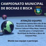 CAMPEONATO DE BOCHAS E BISCA